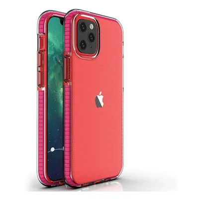 Gelové pouzdro Spring Case s barevným rámečkem pro iPhone 12 mini tmavě růžové