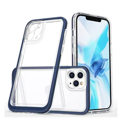 Průhledné pouzdro 3v1 pro iPhone 11 Pro gelový kryt s rámečkem modrý