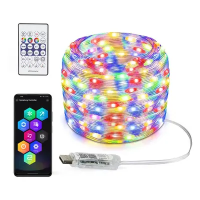 ASF-RGB-5M | LED pásek WS2812B RGBIC 5m | Neon, světelný řetěz | IR dálkové ovládání, Bluetooth,