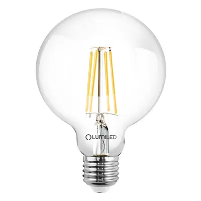 LED žárovka Dekorační Koule LED E27 G125 7W = 60W 806lm 4000K Neutrální 360° Filament LUMILED gl