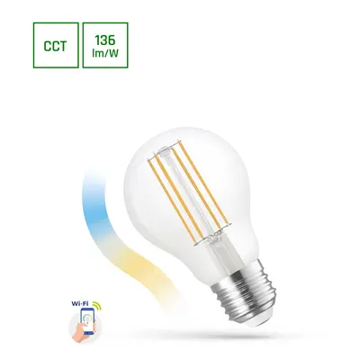 LED GLS A60 5W COG 230V CCT+DIM CLEAR WI-FI SPECTRUM SMART