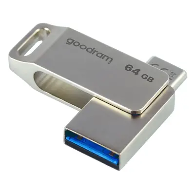 64 GB USB 3.2 Gen 1 USB / USB C OTG flash disk ODA3 Goodram - stříbrný