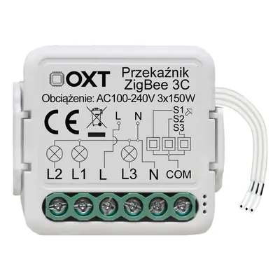 OXT mini reléový modul 3 obvody ZigBee TUYA