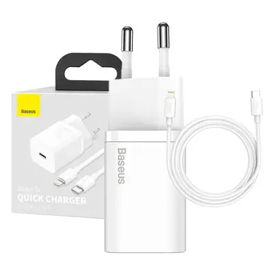 Baseus Super Si Quick Charger 1C 20W s kabelem USB-C na Lightning 1m (bílý)