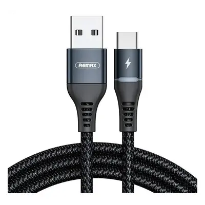 Kabel Remax Colorful Light USB-C, 1 m, 2,4 A (černý)