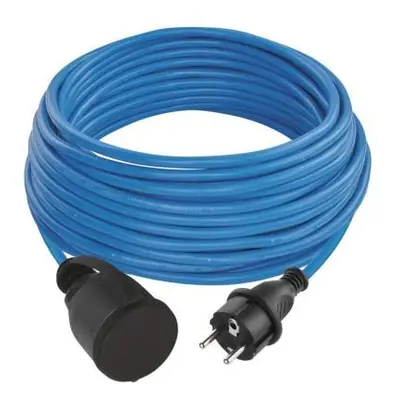 Počasí odolný prodlužovací kabel 20 m / 1 zásuvka / modrý / PVC / 230 V / 1,5 mm2