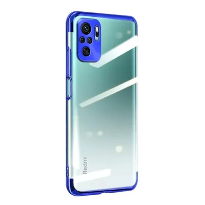 Průhledné barevné gelové pouzdro s kovovým rámečkem Xiaomi Redmi Note 10 5G / Poco M3 Pro modré