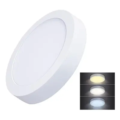 Solight LED mini panel CCT, přisazený, 18W, 1530lm, 3000K, 4000K, 6000K, kulatý