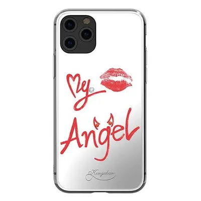 Kingxbar Angel zrcadlové pouzdro zdobené pravými krystaly Swarovski iPhone 11 Pro Max zrcadlově 