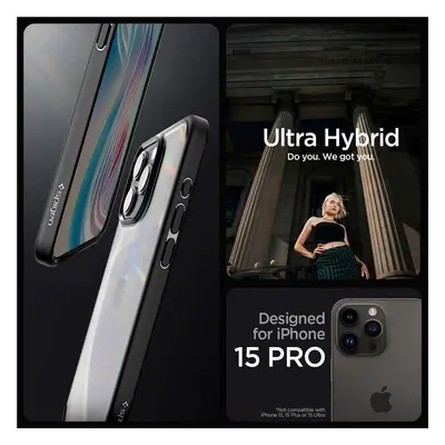 Pouzdro Spigen Crystal Hybrid pro iPhone 15 Pro - černé