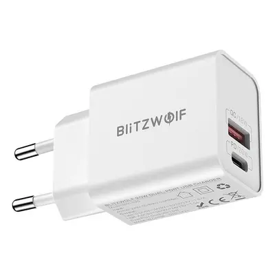 Síťová nabíječka Blitzwolf BW-S20, USB, USB-C, 20 W (bílá)