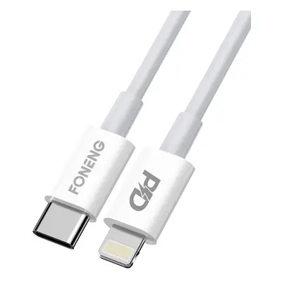 Kabel USB-C na Lightning Foneng X31, 3A, 2M (bílý)