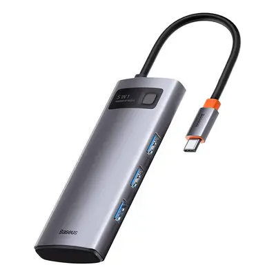 Adaptér 5v1 Baseus Hub USB-C na 3x USB 3.0 + HDMI + USB-C PD