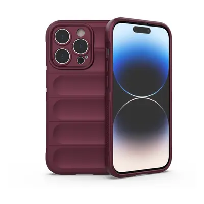 Pouzdro Magic Shield pro iPhone 14 Pro flexibilní pancéřované pouzdro vínové barvy