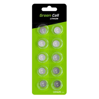 Green Cell Blister 10x Lithium Baterie CR1620 3V 70mAh Button