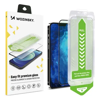 Tvrzené sklo 9H s montážním rámem pro iPhone 13 Pro Wozinsky Premium Glass - černé