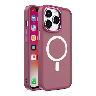 Magnetické pouzdro s MagSafe Color Matte Case pro iPhone 14 Plus - vínové