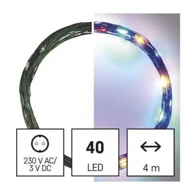 LED vánoční nano řetěz zelený, 4 m, venkovní i vnitřní, rGB nebo CCT, časovač