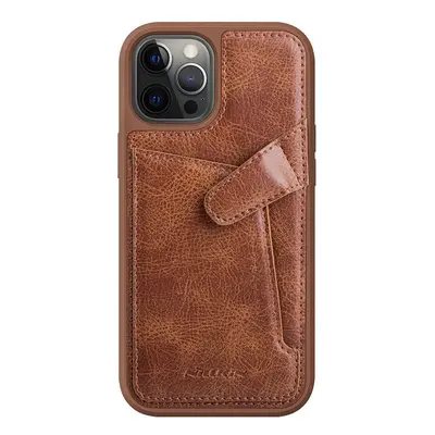 Nillkin Aoge Leather Case flexibilní pancéřované pouzdro z pravé kůže s kapsou iPhone 12 mini hn