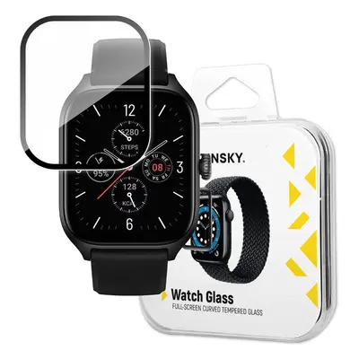 Wozinsky Full Glue Tvrzené sklo pro Xiaomi Amazfit GTS 4 9H Celoplošné tvrzené sklo s černým rám