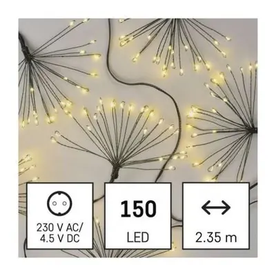 LED světelný řetěz – svítící trsy, nano, 2,35 m, vnitřní, teplá bílá, časovač