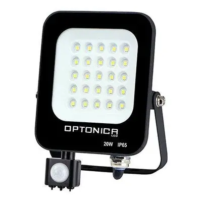 LED SMD reflektor s PIR čidlem Černá Body IP65 20W Neutrální bílá