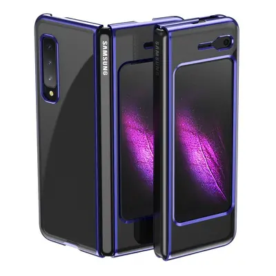 Pouzdro Plating Case tvrdé pouzdro s kovovým rámečkem Samsung Galaxy Fold modré