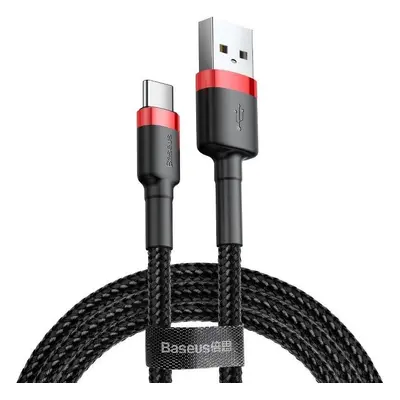 Kabel USB-C Baseus Cafule 3A 0,5 m (červený/černý)