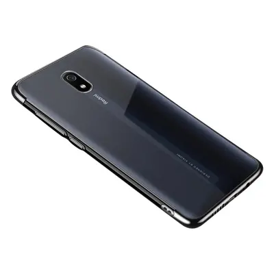 Průhledné barevné pouzdro gelové pouzdro s kovovým rámečkem Xiaomi Redmi 8A černé