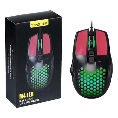 M4 | Herní počítačová myš, drátová, optická, USB | RGB LED podsvícení | 1200-4000 DPI, 7 tlačíte