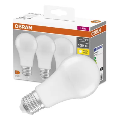 3PAK LED žárovka LED E27 A60 10W = 75W 1055lm 2700K Teplá 200° OSRAM Base