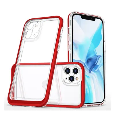 Průhledné pouzdro 3v1 pro iPhone 11 Pro gelový kryt s rámečkem červený