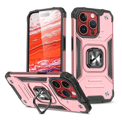 Pancéřové pouzdro s úchytem na prst pro iPhone 15 Pro Wozinsky Ring Armor - růžově zlaté