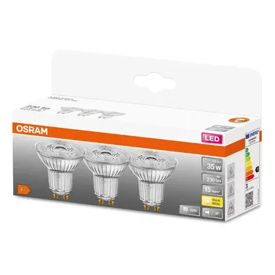 3x LED žárovka LED GU10 2,6W = 35W 230lm 2700K Teplá 36° OSRAM STAR