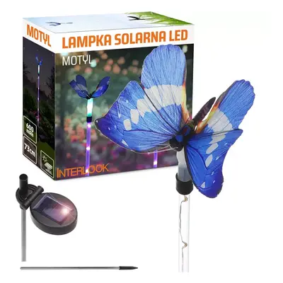 FLD-42-BLUE | Butterfly LED zahradní solární lampa | 73 cm, 600 mAh