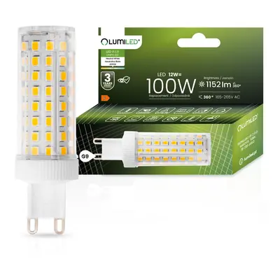 LED žárovka LED G9 corn 12W = 100W 1152lm 4000K Neutrální 360° LUMILED