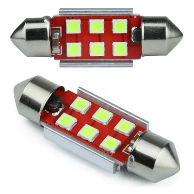 Auto LED žárovka C5W 6 SMD 3535 CAN BUS zelená 36 mm