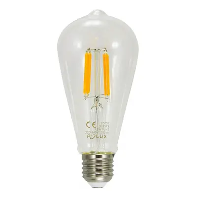 LED žárovka LED E27 ST64 7,5W = 75W 1055lm 3000K Teplá 360° Filament GOLDLUX (Polux)