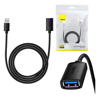 Prodlužovací kabel Baseus USB 3.0 samec - samice, řada AirJoy, 1,5 m (černý)