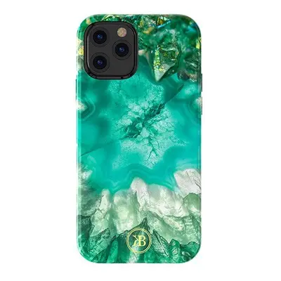 Kingxbar Agate Series elegantní pouzdro s potiskem achátu iPhone 12 mini zelené