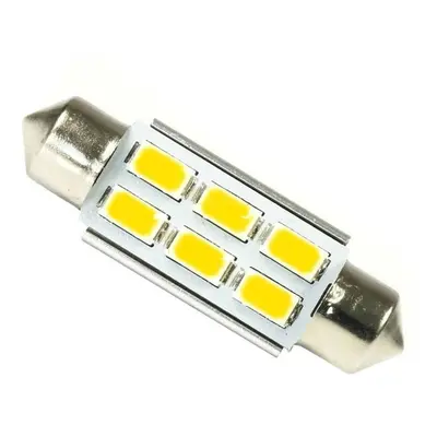 WW Auto LED žárovka C5W 6 SMD 5630 CAN BUS Teplá bílá 39 mm