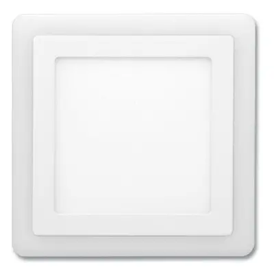 LED podsvícený panel, podhledový, 18W + 6W, 1530lm, 2700 - 4000K, čtvercový