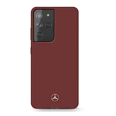 Mercedes Silicone Line pouzdro pro Samsung Galaxy S21 Ultra - červené