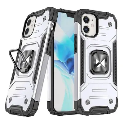 Wozinsky Ring Armor iPhone 14 pancéřové pouzdro magnetický držák kroužek stříbrný