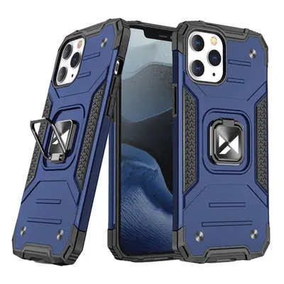 Wozinsky Ring Armor pouzdro iPhone 14 Pro Max obrněné pouzdro magnetický držák kroužek modrý