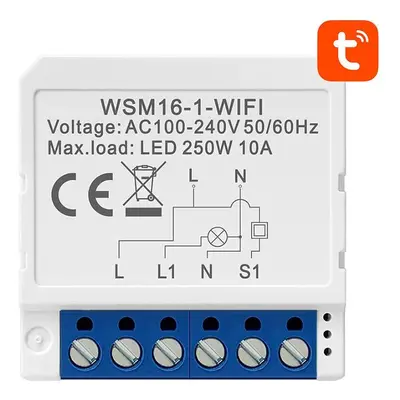 Inteligentní nástěnný vypínač Wi-Fi Avatto WSM16-W1 TUYA