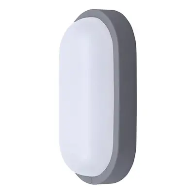 Solight LED venkovní osvětlení oválné, 13W, 910lm, 4000K, IP54, 21cm, šedá barva