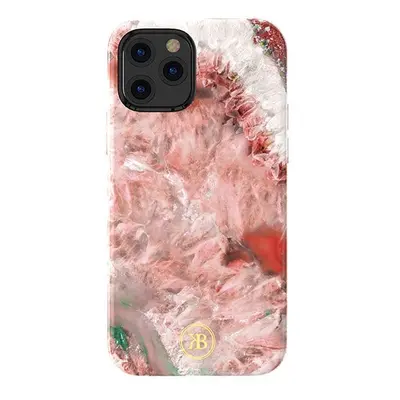 Kingxbar Agate Series elegantní pouzdro s potiskem achátu iPhone 12 mini červené