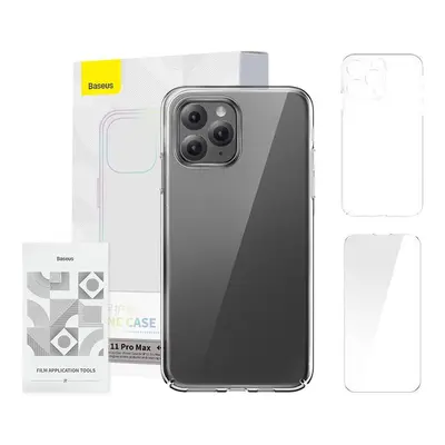 Baseus Crystal Series Clear case pro iPhone 11 pro max (průhledný) + tvrzené sklo + čisticí sada