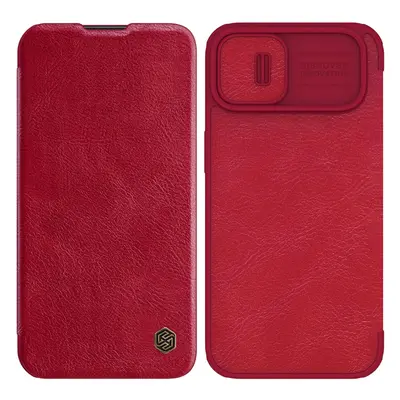 Nillkin Qin Leather Pro Case iPhone 14 Plus pouzdro na fotoaparát flipové pouzdro červené